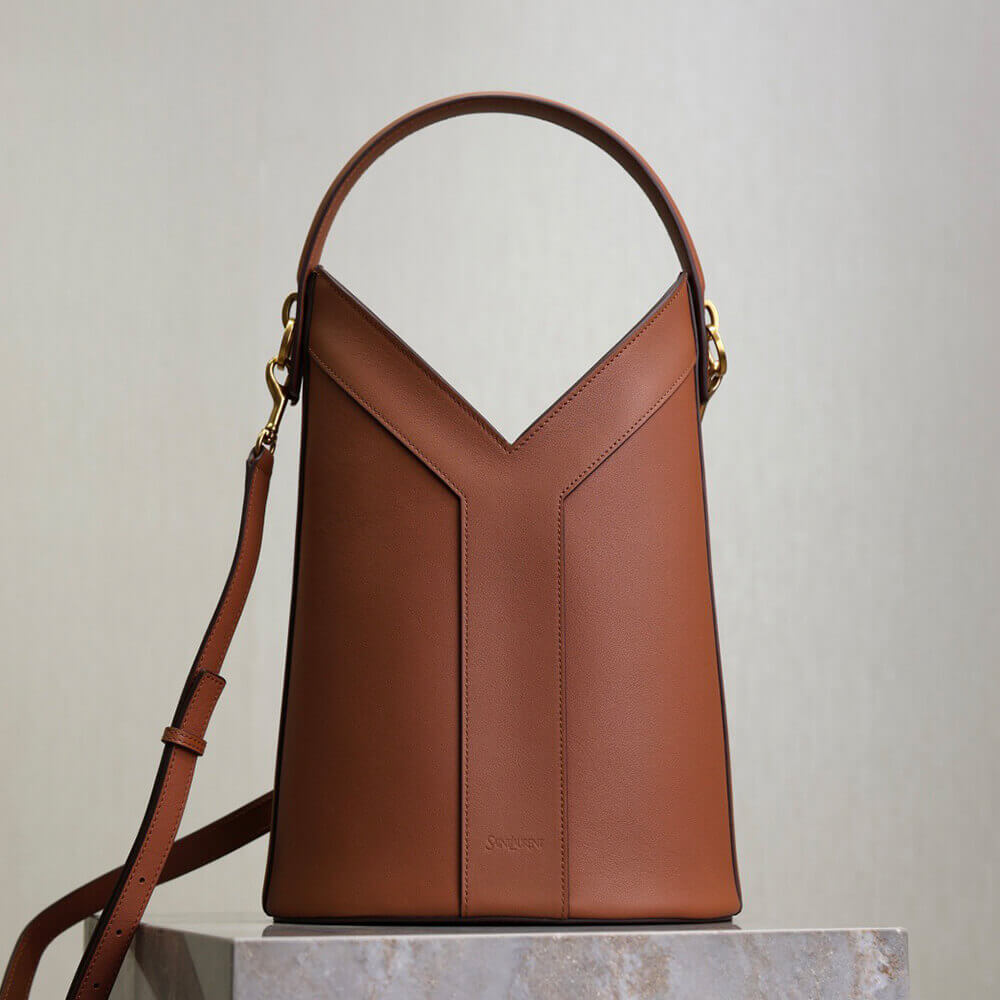 YSL Y top-handle bucket in leather(HIGH-END GRADE)
